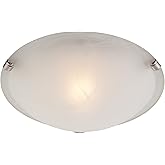 Westinghouse 66297 Flush Mount, 1 Pack, Brushed Nickel,White