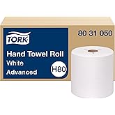 Tork Hand Towel Roll White H80, Advanced, High Absorbency, 6 Rolls x 1000 ft, 8031050