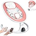 Portable Baby Swing for Infants to Toddlers - Electric Baby Swing with Remote Control, 5-Speed Adjustment, 5-Point Harness, and Built-in Music