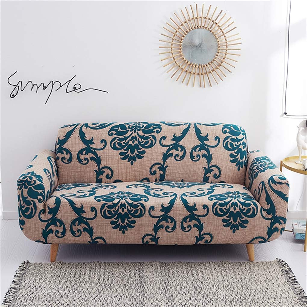 nordmiex Pattern Sofa Slipcover Stretch Arm Chair Large Sofa Slipcover Leather Furniture Protector for 4-Seat Sofa,European Style,Brown/Navy Blue: Home & Kitchen