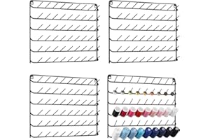 YBING Thread Holder Wall 54 Spools Sewing Thread Rack Wall Mount Embroidery Spool Organizer Metal Sewing Thread Organizer with Hanging Tools for Quilting Braiding Hair Black 4 Pack