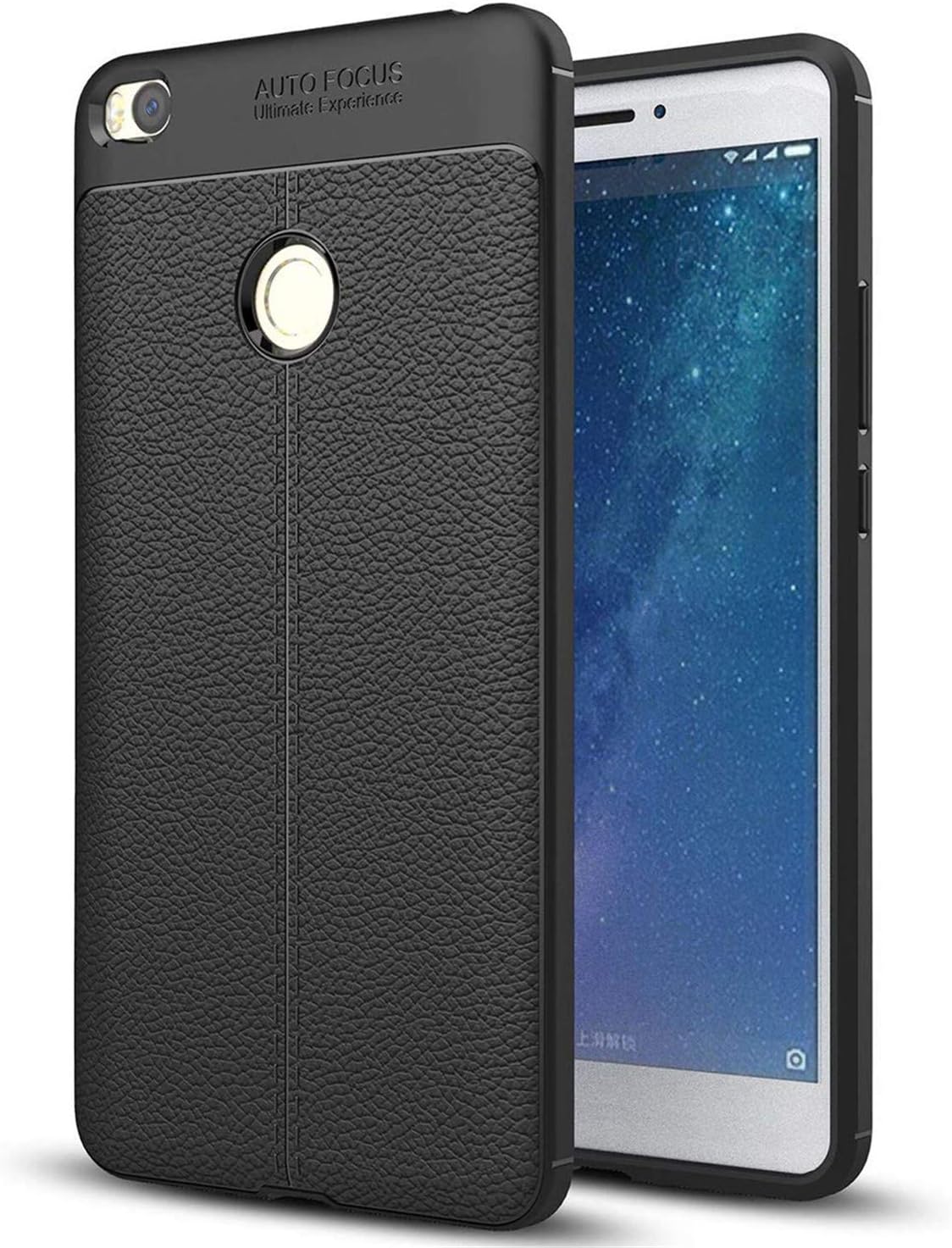Xiaomi Mi Max 2 Case, DAIBO Silicone Gel Rubber Perfect Slim Fit Soft Mobile Phone Case Xiaomi Mi Max 2 (6.44 inch) - Black
