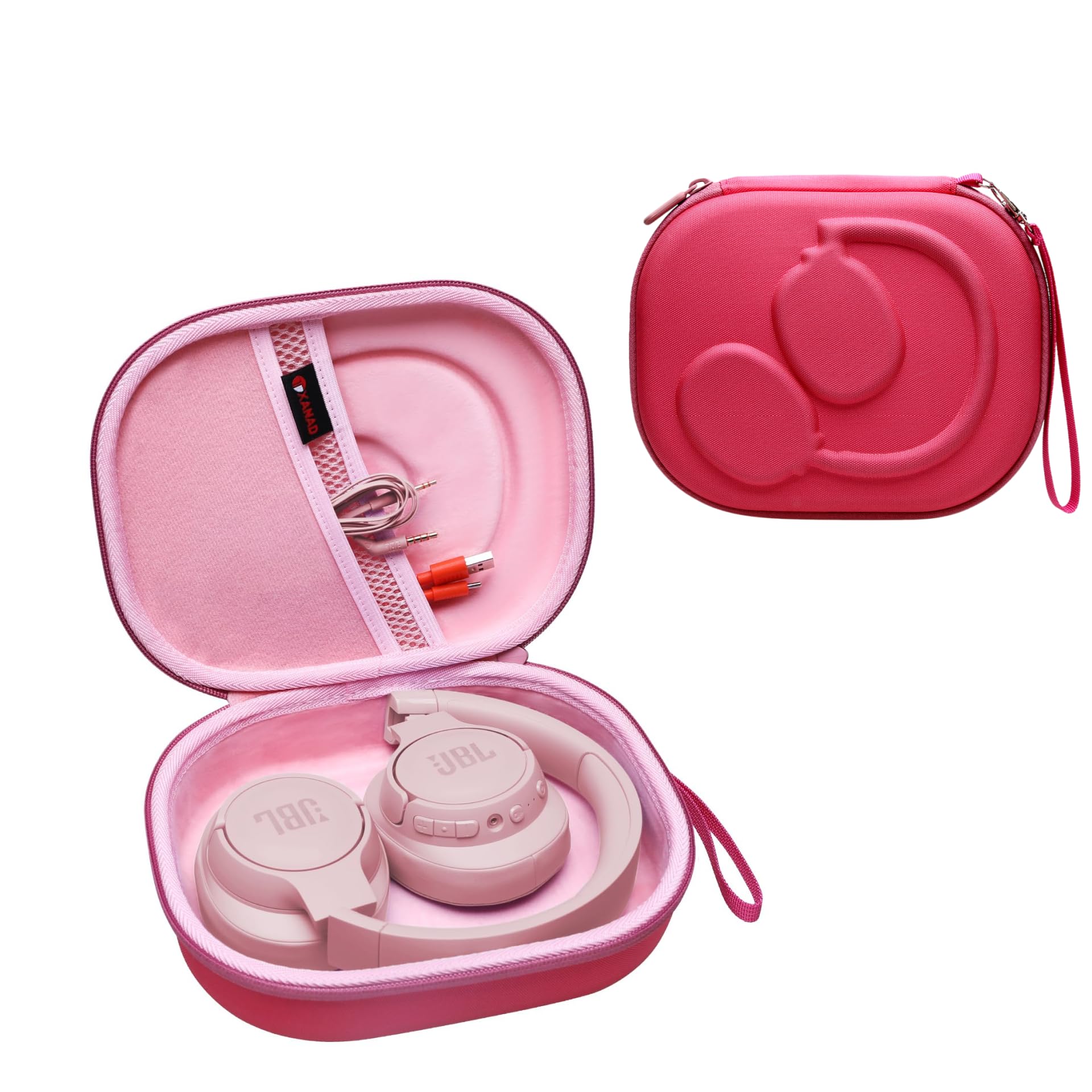 XANAD Hard Case for JBL LIVE 770NC, 660NC, 670NC or JBL Tune 760NC, 730BT, 720BT, 510BT, 520BT, 530BT, 570BT,710BT, 670NC, 770NC, Folding Headphone- Portable Travel Bag(Rosa)