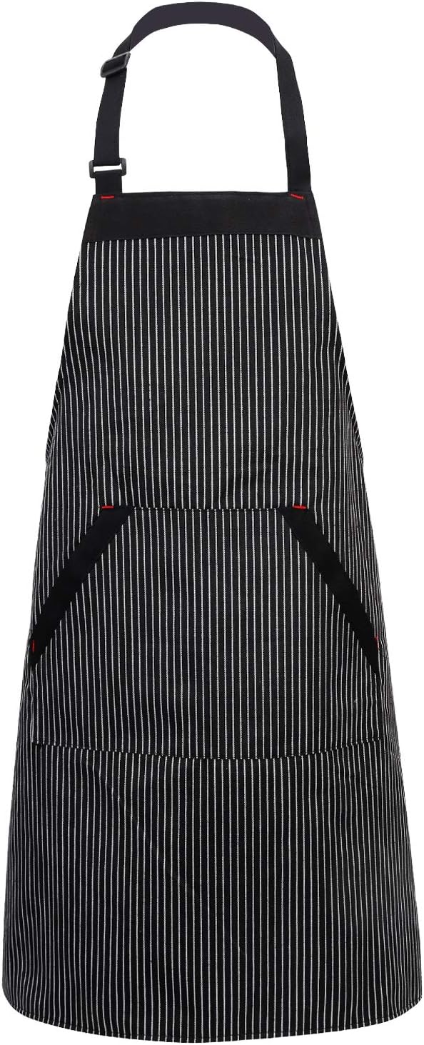 Adjustable Bibs Apron, Kitchen Cooking Apron for Women and Men