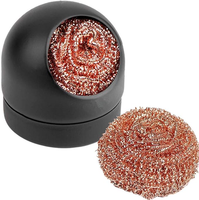 Soldering Tip Iron Cleaner, 2pcs Soldering Tip Cleaning Ball and 1pcs Base,Solder Tip Cleaning