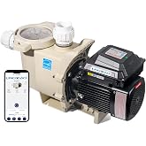 LINGXIAO 3HP Variable Speed Pool Pump - Energy Star Certified Smart Inground Pool Pump, 208-230V Self-Priming Pump Motor, 10800 GPH High Flow, Waterfall Pool Pumps with Filter Basket &amp; 2-Inch Fittings