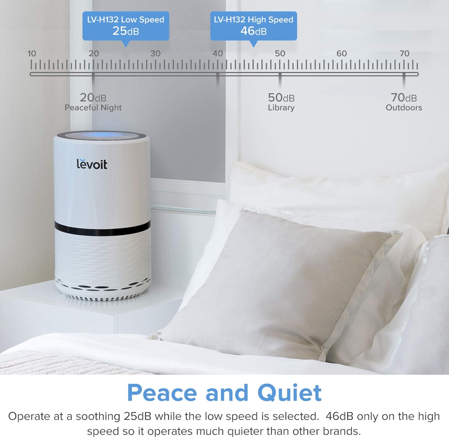 LEVOIT Air Purifier for Home with True HEPA Filter for Allergies and Pets, Dust, Mold, and Pollen, Smoke and Odor Eliminator: Home & Kitchen