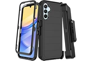 KECAI for Samsung Galaxy A15 5G Case with Belt Clip Holster,Built-in Screen Protector,Heavy Duty Shockproof Drop Protection Military Grade Durable Phone Cover with Kickstand (Black)