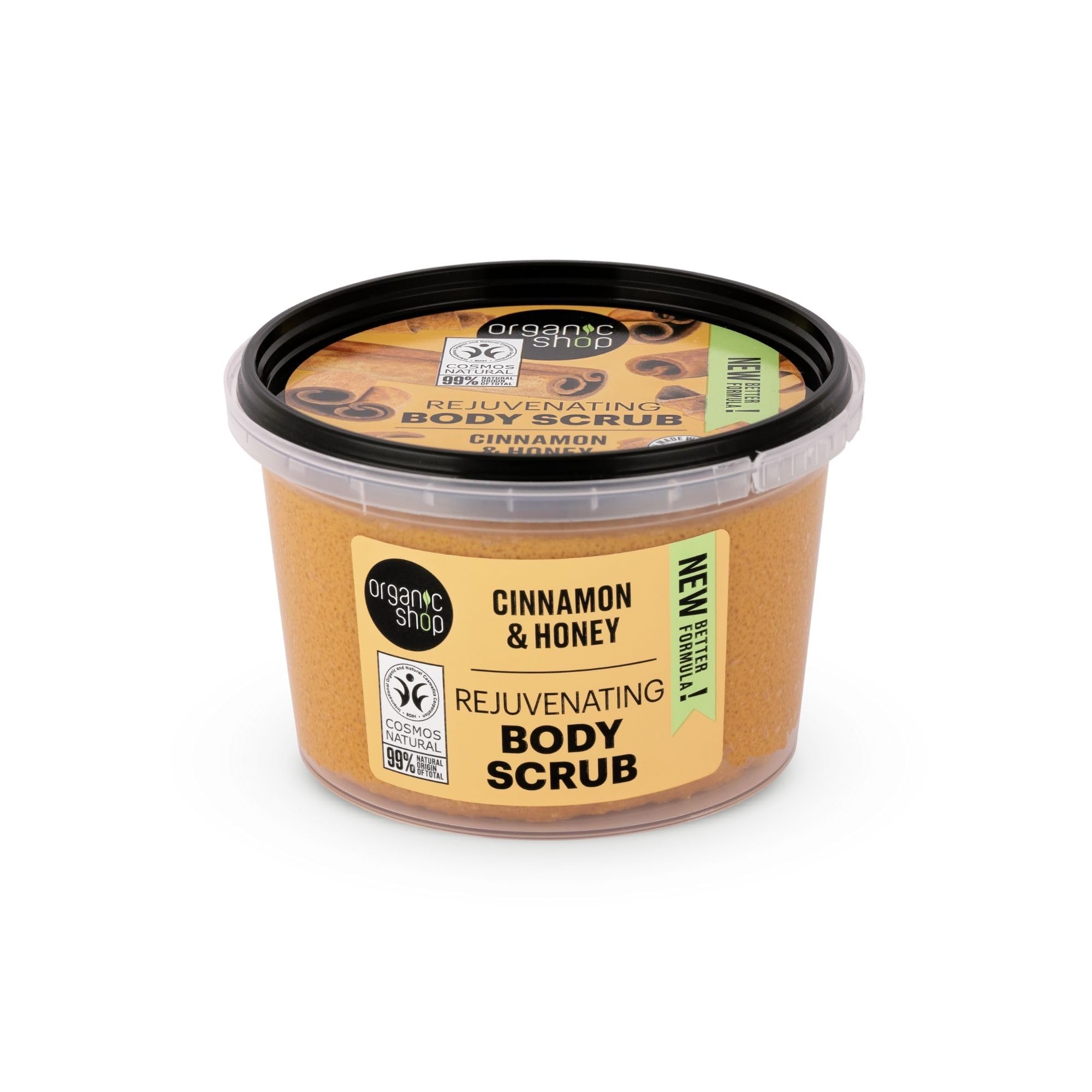 Organic Shop 250ml Body Scrub Rejuvenating Cinnamon & Honey
