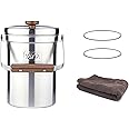 Vatya Food Compost Bin Indoor Outdoor Odor Free Waste Bin for Kitchen, Stainless Steel Food Scrap Bin with Accessories, 3-Quart, Silver