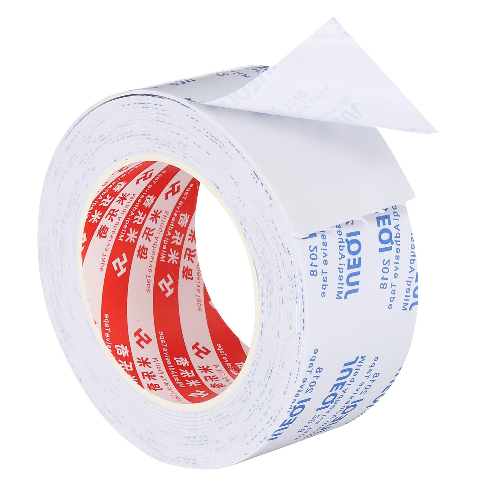 PATIKIL 5m/16.4ft Sealing Foam Tape, 50mm Wide 1mm Thick Single Sided Weather Stripping Door Furniture Seal Strip for Window Pipes Insulation, White