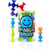Fat Brain Toys Squigz Starter Set, 24 Piece Suction Bath Toys, Sensory Toys for Kids 3 and Up