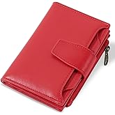 Airkit Small Wallet Women RFID Blocking PU Leather Bifold Compact Card Holder Wallet for Women with Zipper Coin Pocket 4 ID Window