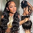 SUPERLOOK 360 Lace Front Wigs Human Hair pre plucked Body Wave Transparent Lace Front Wigs Human Hair 360 HD Full Lace Human Hair Wigs for Women with Baby Hair 200% Density(20inch,360 Lace Front wig)