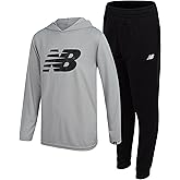 New Balance Boys Active Sweatsuit - 2 Piece Waffle Knit Hoodie Sweatshirt and Athletic Jogger Sweatpants Set for Boys