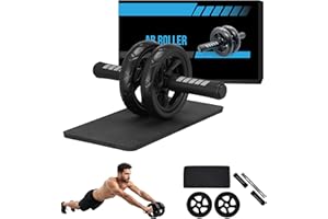 Ab Roller Wheel, Abs & Core Workout Equipment for Home Gym with Knee Pad Accessories, Abdominal Wheel for Full-body Strength 
