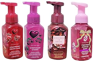 Bath & Body Works Foaming Hand Soap 259 ml, 4-Pack (Covered in Roses, Sweetheart Cherry, Strawberry Poundcake, Twisted Pepper