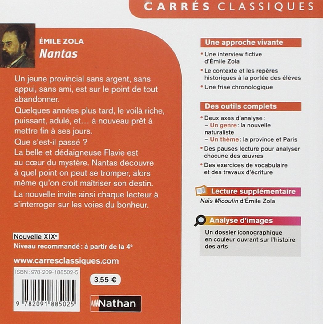 Nantas Zolas 53 Carres Classiques College French Edition Zola Emile Le Fustec Annie 9782091885025 Amazon Com Books