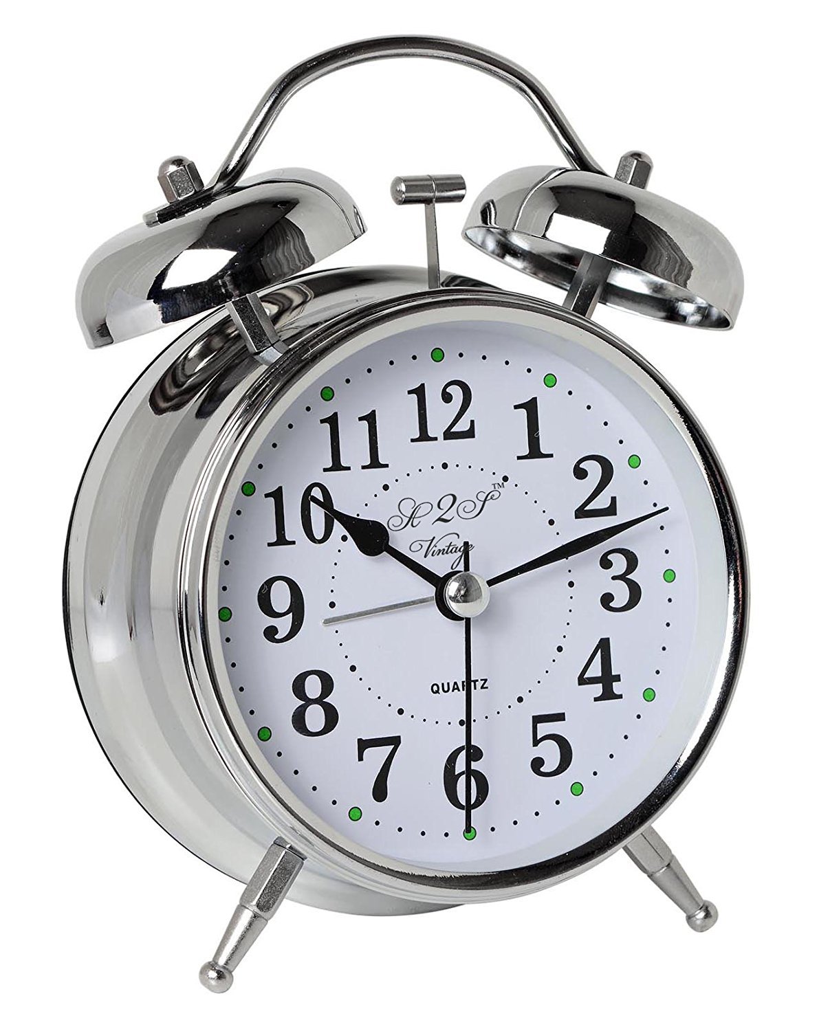 Buy A2S Vintage Style Alarm Clock Twin Bell, Analog & Battery