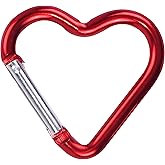 Carabiner Clip, Heart Shaped Climbing Buckle, Aluminum Alloy Heavy Duty Keyring Hook for Camping Fishing Hiking Traveling Aluminum Key Chain Clip Accessories