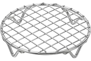 uxcell Round Cooking Rack 4.9 Inch Dia Stainless Steel Wire Cooling Steamer Rack for Baking Canning Cooking Roasting Cooling 