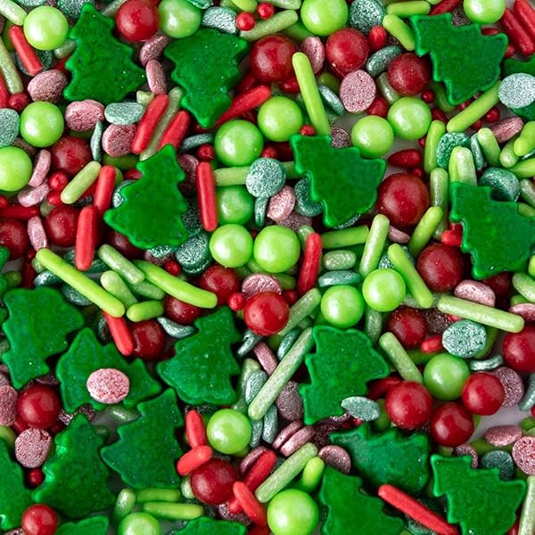 SWEETS INDEED SPRINKLES, EDIBLE SPRINKLE MIX, PERFECT FOR CAKE DECORATIONS, BAKING, ICE CREAM, COOKIES, CUPCAKE TOPPER, 4 OUNCES (CHRISTMAS)