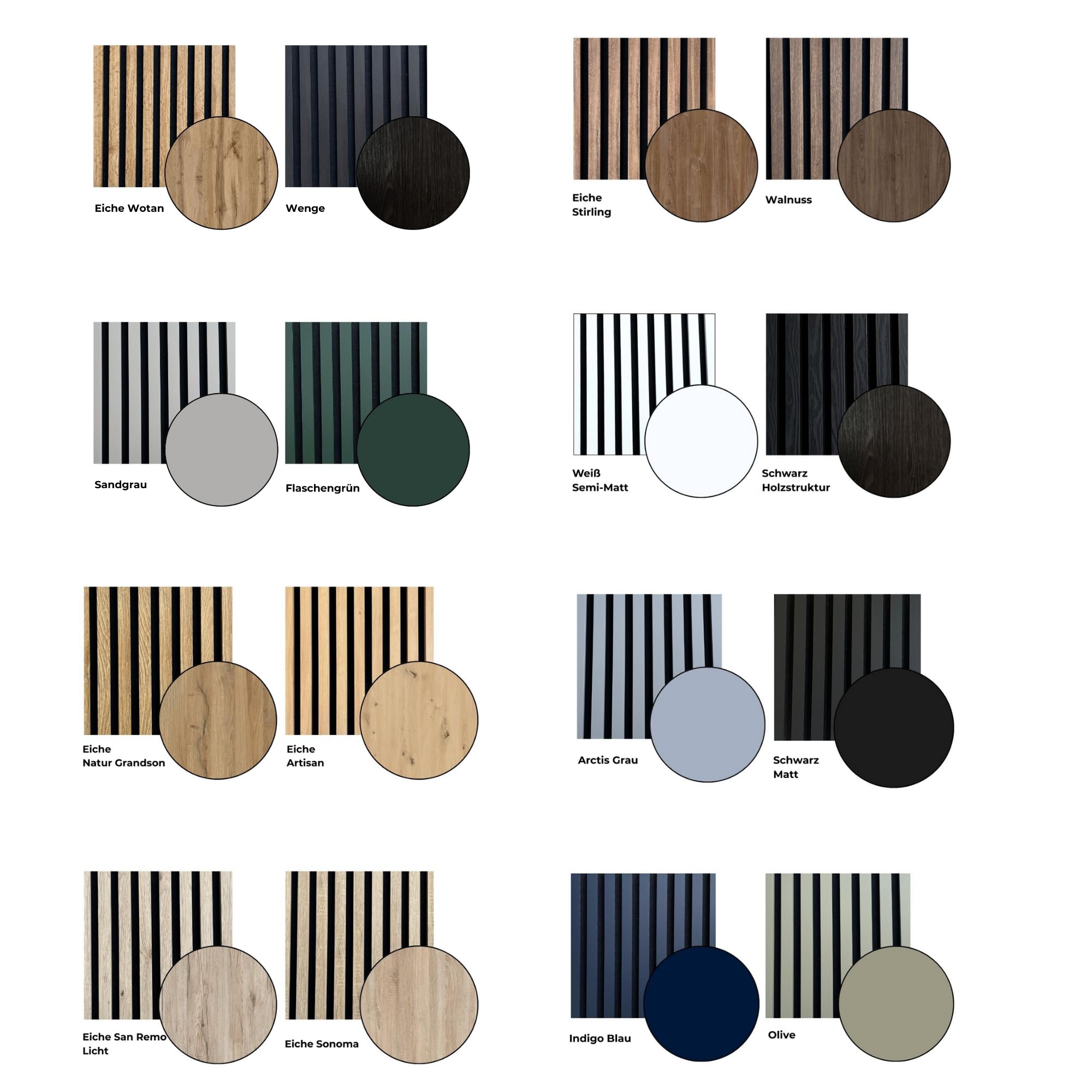MEBANO. Akustikpaneele auf Schwarzplatte 2 Stücke x (26,5x240 cm) Wandpaneele Farbe: Eiche Artisan MDF Wandverkleidung Innen Moderne Lamellenwand Deko Wand 9