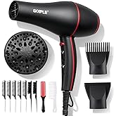 13Pcs Ionic Constant Temperature Hair Blow Dryer Kit - Lightweight, Low Noise, 1800W Professional Blowdryer Set for Women and Men