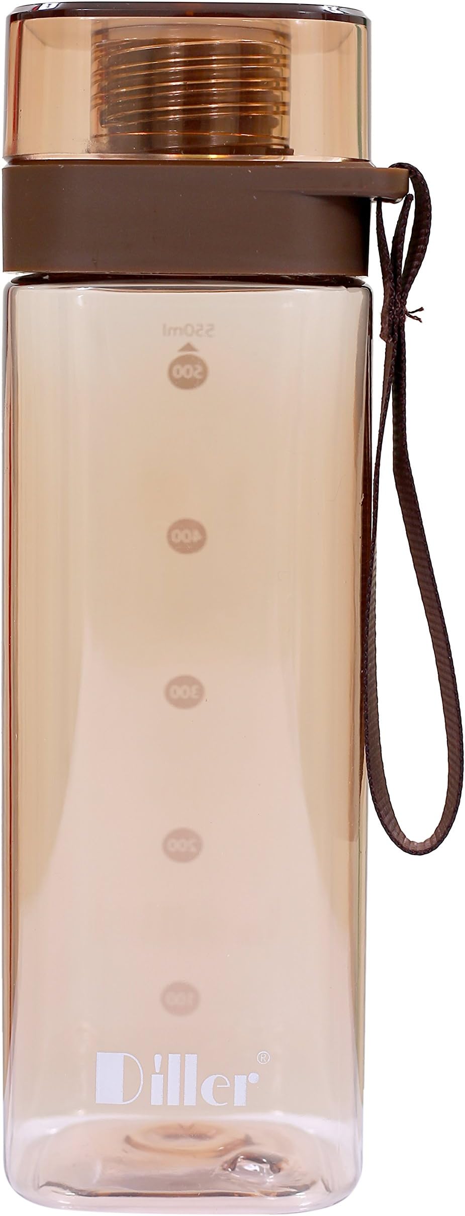 FoxBox Square BPA free Cool Design Food Grade Water Bottle 550 ml ( Brown )