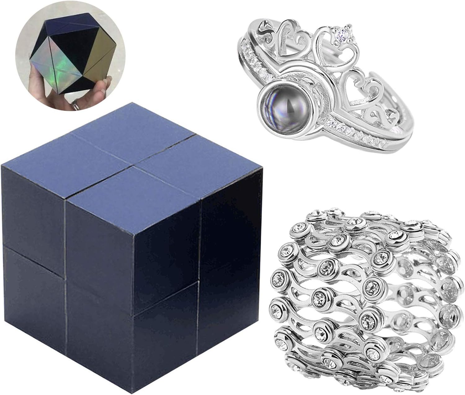 SILII Valentine's Day Jewelry Gift - Creative Ring, Bracelet and Puzzle  Jewelry Box, Magic Cube Jewelry Storage Box, 100 Languages I Love You  Projection Ring, Versatile Adjustable Bracelet (FULL SET): Home Improvement  - Amazon.com