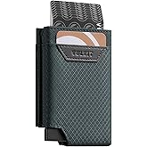 VULKIT Pop up Wallet RFID Blocking Leather Credit Card Wallet with Banknote Compartment, ID Window & Coin Pocket