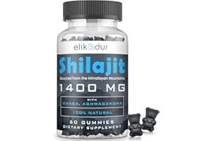 ELIKADUR 84,000 MG Organic Shilajit Gummies with 85+ Trace Minerals, Fulvic Acid, Shilajit for Men & Women, Energy & Immune Support, High Potency Gold Grade, Sugar-Free, Vegan, 100% Natural 60 Gummies