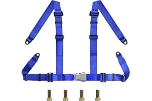 Yakitoko Universal 4 point Safety Harness Set 2" Fits Go Kart,UTV,ATV,Racing Blue