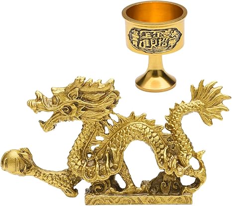 Amazon 龍と水杯 風水グッズ 龍神 竜 水盃 玄関 開運 金運 開運祈願グッズ 2個セット お守り インテリア オンライン通販