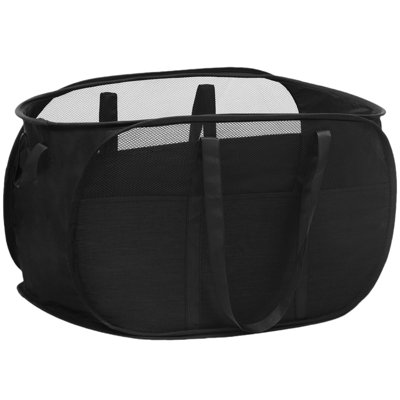 Photo 1 of Collapsible Laundry Baskets, Tear Proof Pop Up Laundry Hamper with Dual Handles, Durable Foldable Laundry Basket, Easy to Carry Laundry Hamper for Home, Laundry Room, Bedroom, Dorm, Travel Black