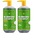 Alaffia EveryDay Coconut Shampoo, Gentle Cleansing Shampoo for Normal to Dry Hair, Made with Coconut Oil Rich in Vitamin E, No Parabens or Phthalates, Coconut, 2 pack - 32 Fl Oz Ea