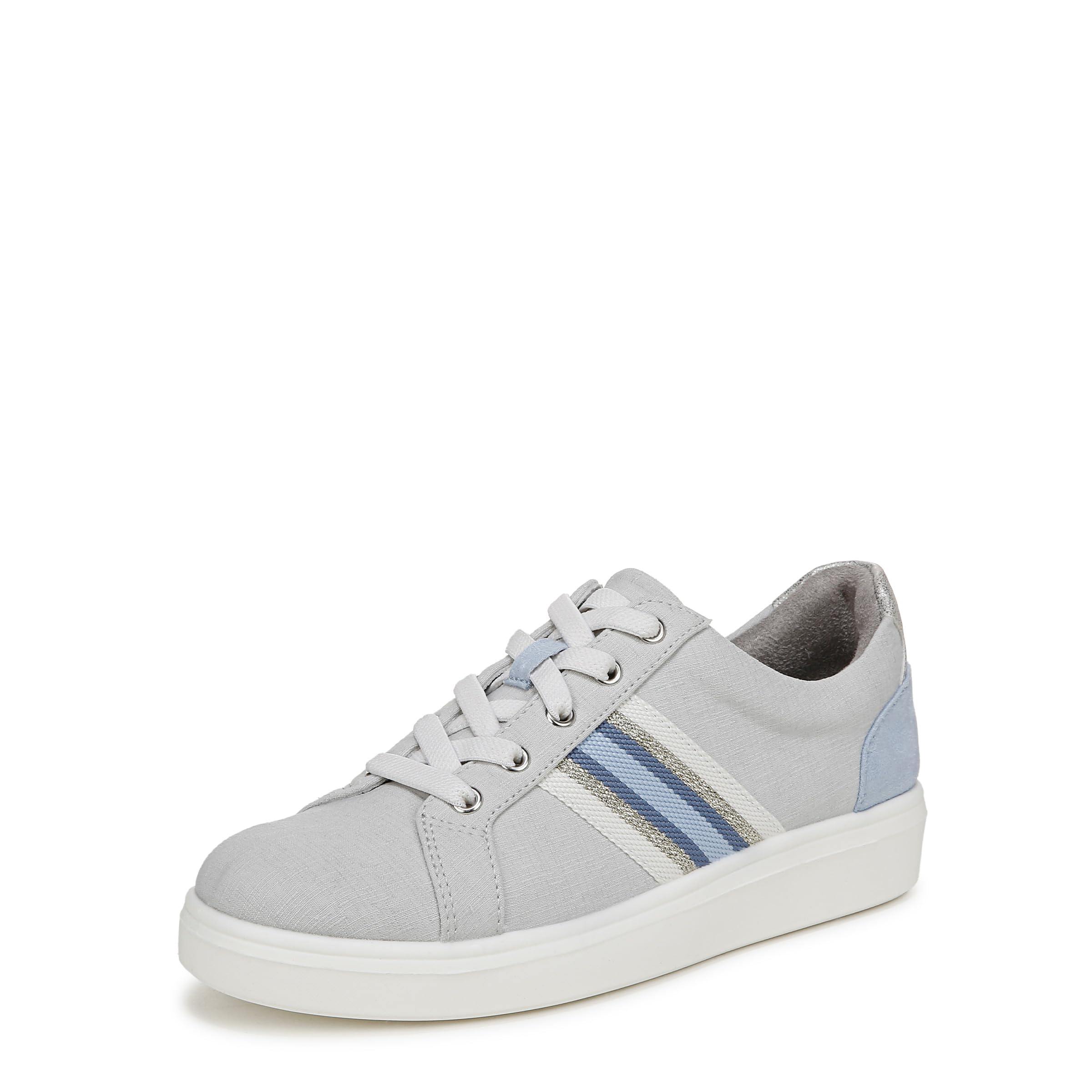 Bzees For Lifestride Women’s Happy Friday Sneaker, Oyster Stretch Denim Fabric, 8 Wide
