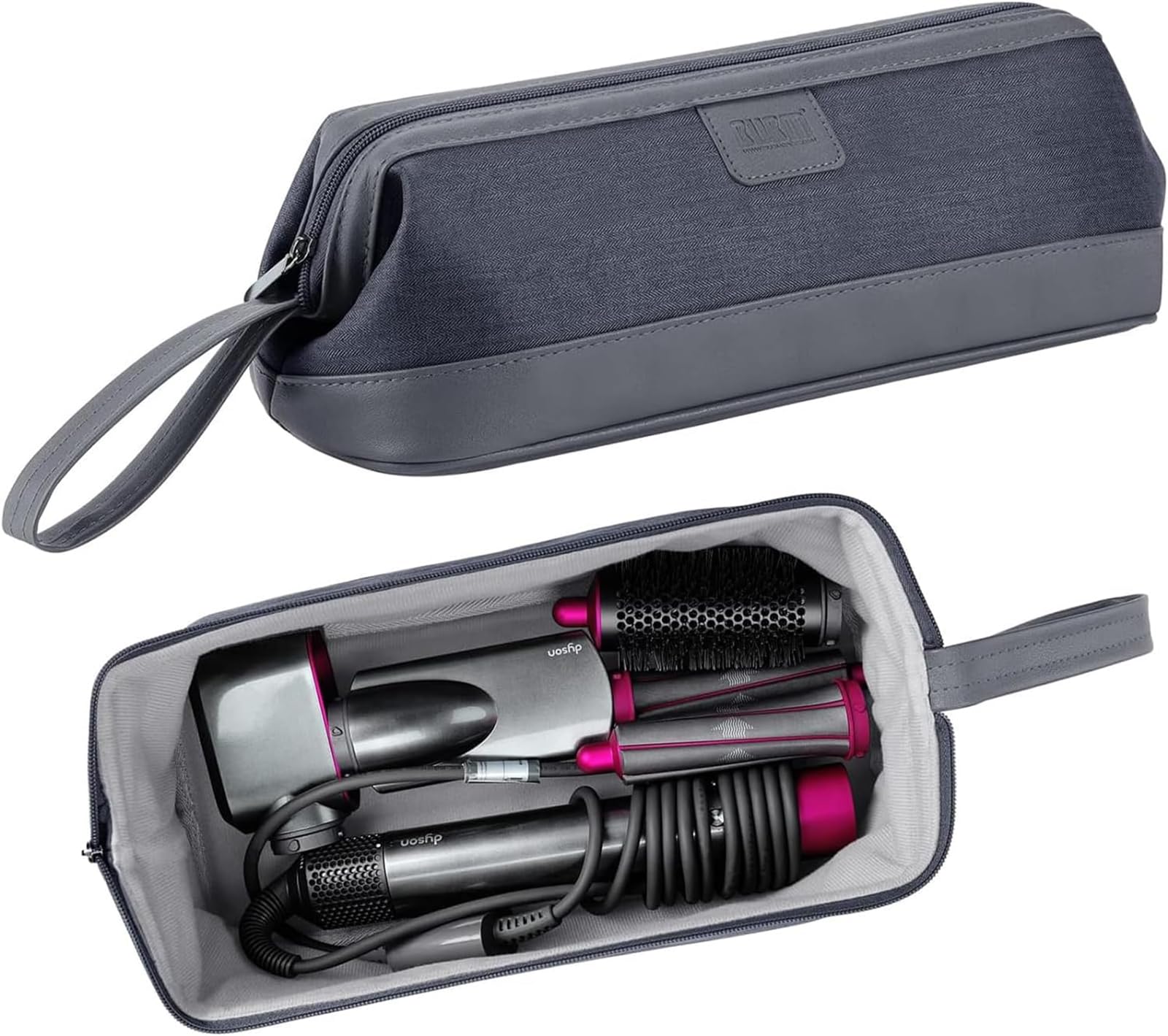 BUBM Portable Travel Storage Bag Carrying Case Compatible with Dyson Supersonic Hair Dryer/Dyson Airwrap Styler/Shark Flexstyle Air Styling & Drying System,(Dark Gray)