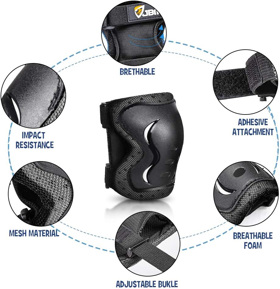 JBM Kids Knee and Elbow Pads with Wrist Guards Protective Gear Set, Impact Resistance for Your Children Outdoor Activities’ Adventure : Sports & Outdoors