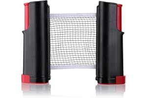 JuxYes Retractable Ping Pong Net Table Tennis Net Adjustable Length Net Stretches 6 Feet Portable Replacement Table Tennis Ne