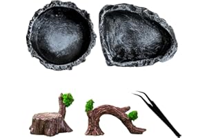 Beaspecal 2Pcs Reptile Bowls Reptile Food Feeder Dish Corner Bowl for Lizard Bearded Dragon Gecko Tortoise Hermit Crab Snake Reptile House Decor -5Pack