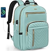 WELIDAY Laptop Backpack for Women, 15.6 Inch Work Business Backpacks, Large Capacity Travel Backpack with USB Charging Port, School Backpack Work Backpack for Nurse Teacher, Light Green