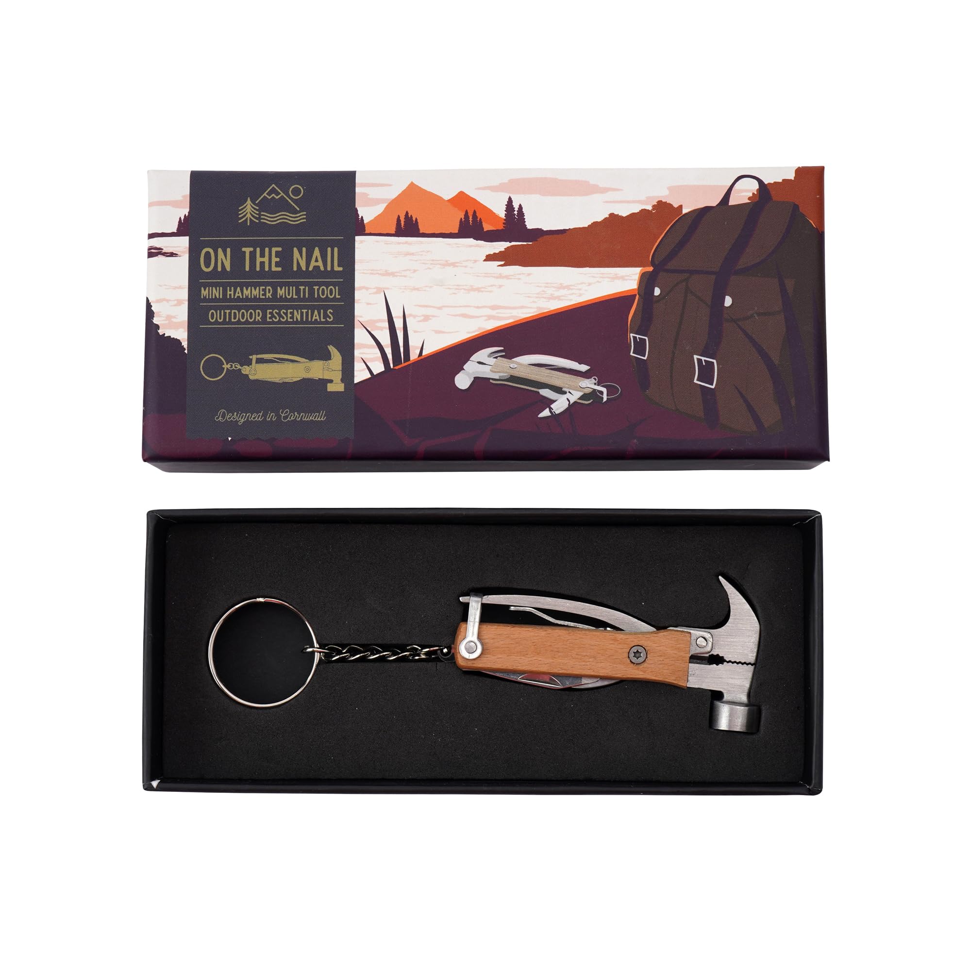 CGB Giftware | Wild & Free 'Nailed It' Keyring Hammer Multi Tool in Gift Box | Multi Tool | Stocking Filler | Gift for Him | Fathers Day | GB07415