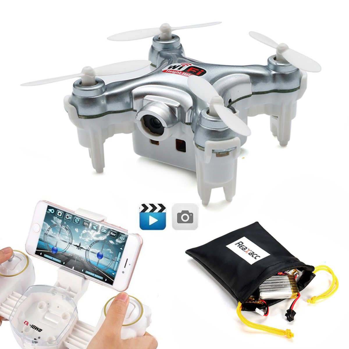 REALACC Cheerson CX WD TX Mini Wifi FPV Cuadricóptero Con Cámara High