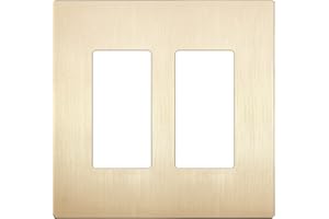 LIDER Brushed Finish Decorator Switch Cover, Screwless Wall Plate, Mid-Size 2-Gang 4.88" x 4.92", Unbreakable Polycarbonate T