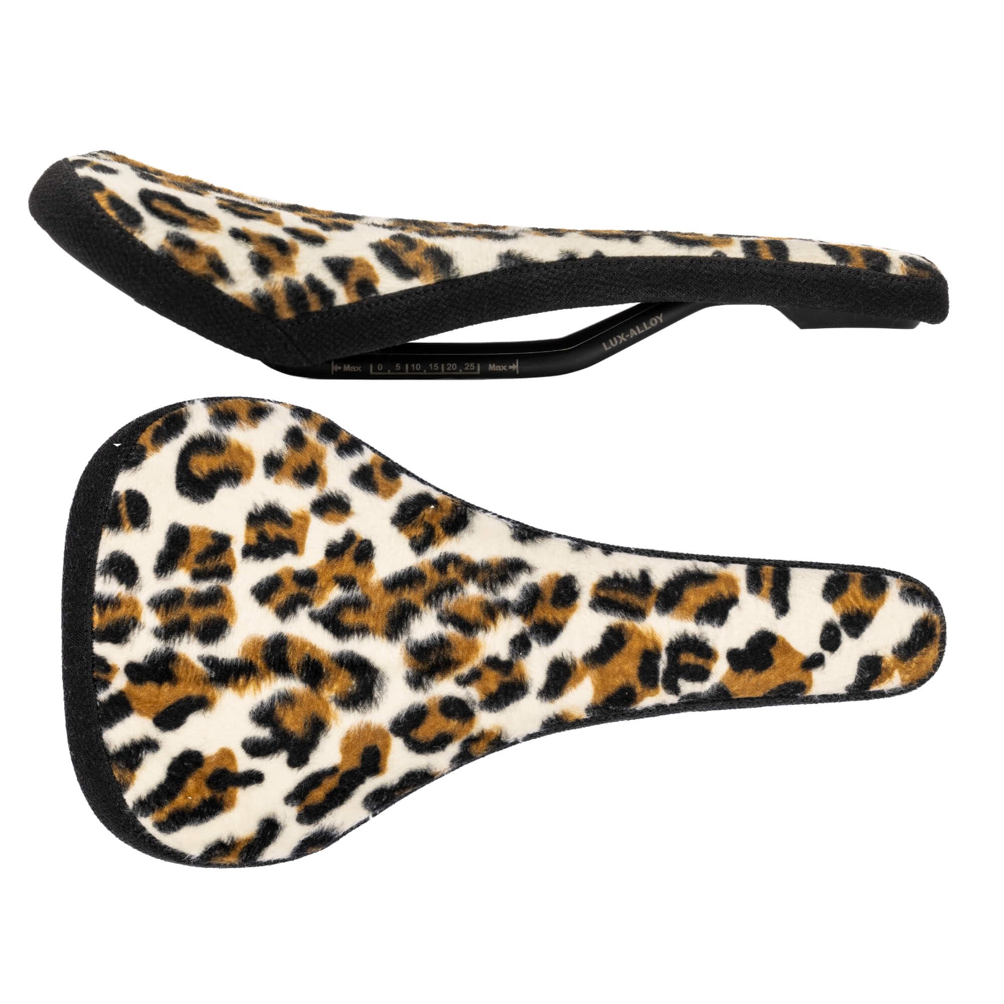 SDG Bel Air 3.0 Traditional Lux-Alloy Animal Saddle – Leopard Print, 260 x 140 mm – Trail, Enduro & All-Mountain MTB Seat with EVA Foam & Nylon Glass Base