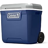 Coleman Classic Series Insulated Portable Rolling Cooler with Wheels, Leak-Resistant Outdoor Hard Cooler Keeps Ice up to 5 Days
