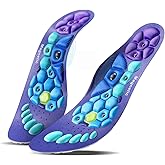 Acupressure Insoles for Men and Women: Magnetic Massage Insoles with Acupoint Therapy, Shock Absorption, Non-Slip, Feet Comfort Support (Blue, L(Men 9.5-12/Women 10.5-13))