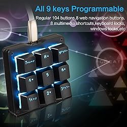 Koolertron Mechanical Numpad Macro Keyboard, 9-Key