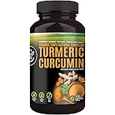 SUPREME HERBALS, 100% Raw and Organic Turmeric Curcumin Capsules. Certified Organic, Gluten-Free, Non-GMO, and Caffeine-Free. Enhanced with Garlic, Ginger and Black Pepper, 500mg, 120 Vegan Capsules